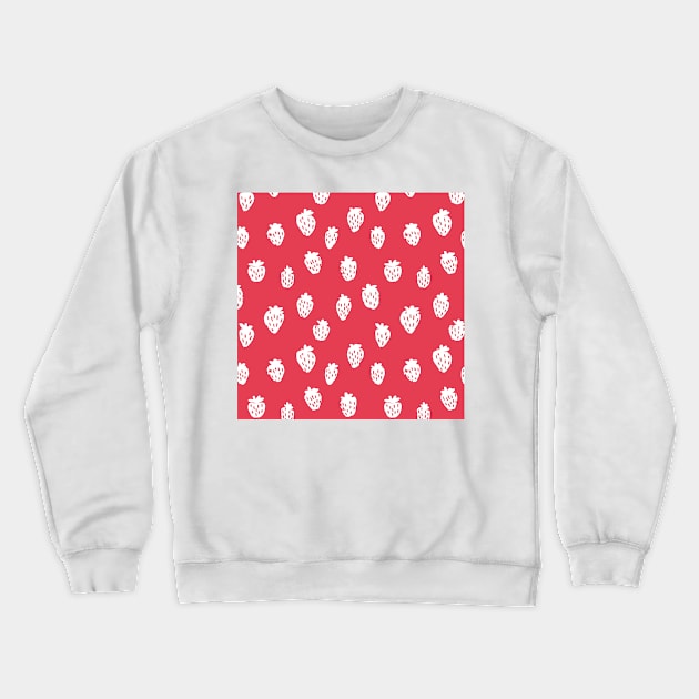 Strawberry Stamp Pattern Crewneck Sweatshirt by MidnightCoffee